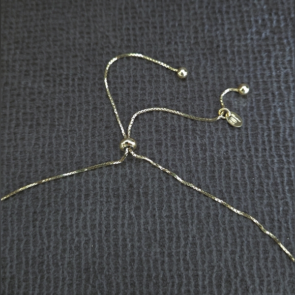 Mia Fiore Embossed Gold💛 Crescent Moon🌙 and Sun☀️ Adjustable Slide Necklace - Picture 9 of 16